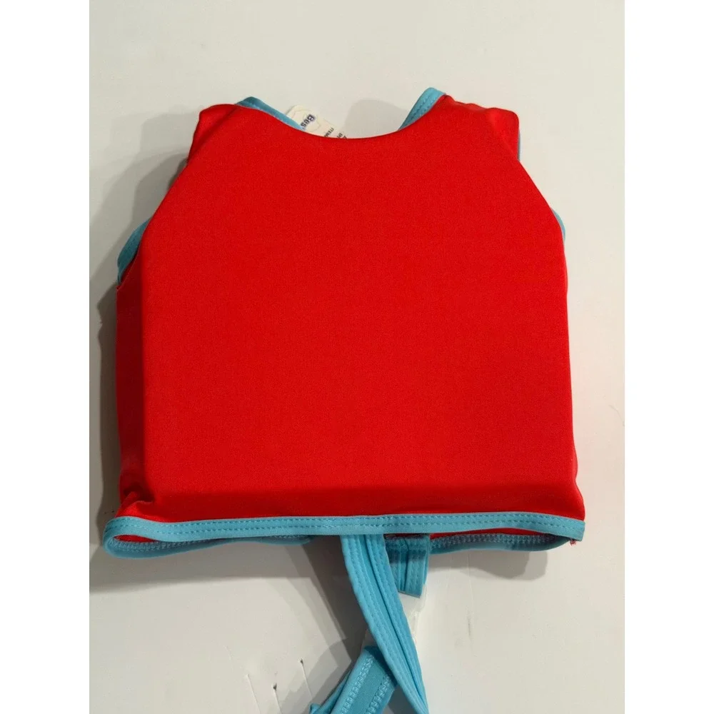 Disney Mickey Mouse Fabric Swim Vest Kids Red Blue Size S/M Ages 1+ Up to 40 lbs